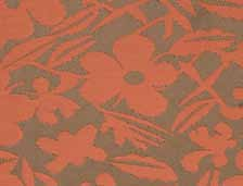 24U Flower Power Papaya Sunbrella Acrylic Jacquard Grade D