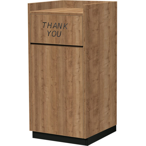 Planked Urban Oak Waste Receptacle #C8540